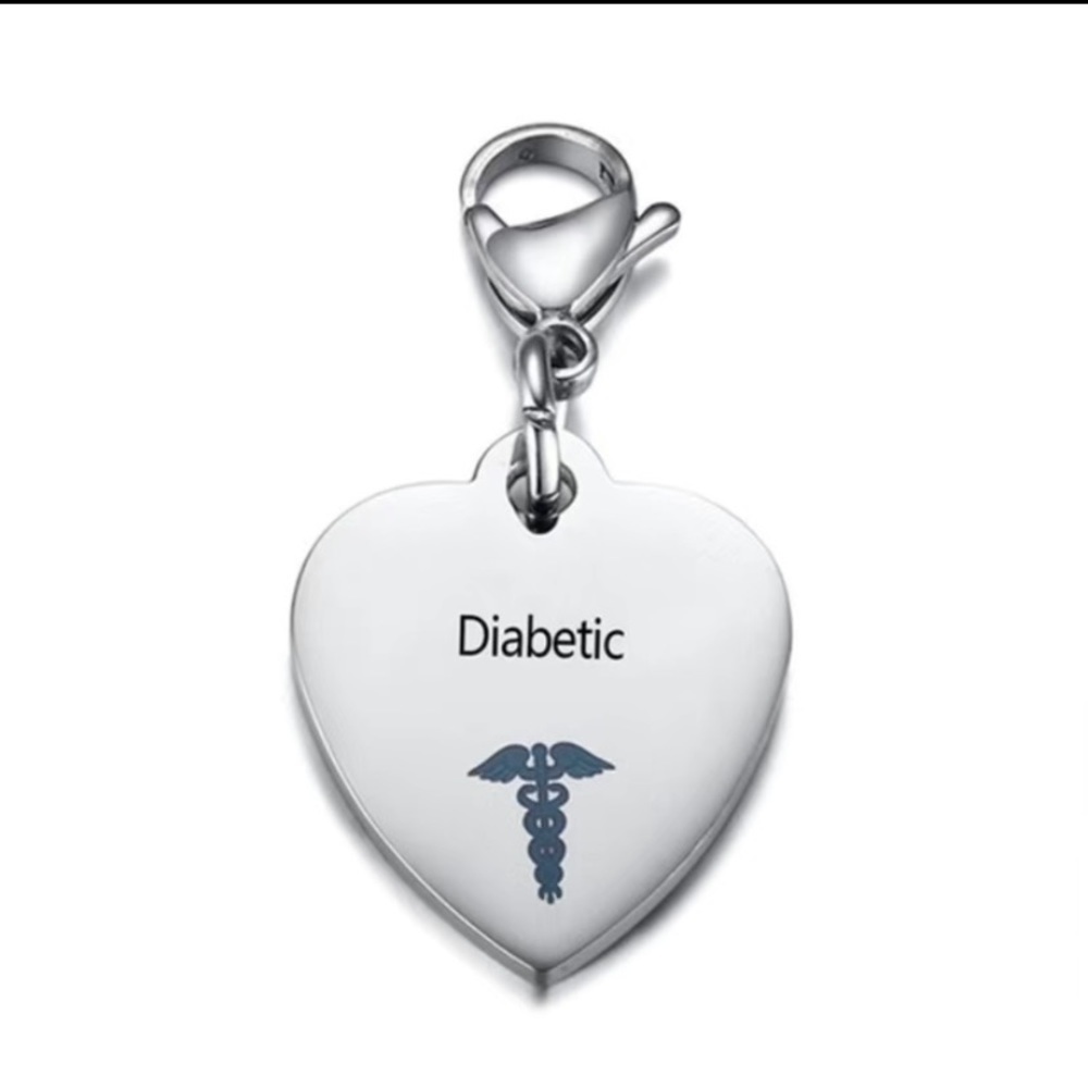Stainless steal heart shape creative medical ID pendent keyring (new)